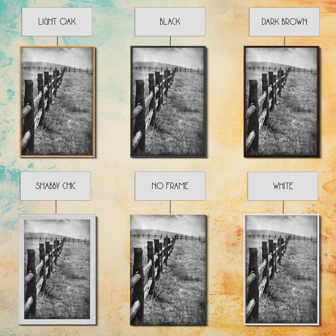 Old Barbed Wire Fence Art - Sepia Canvas Print, Rustic Western Decor, Vintage Farmhouse Wall Art, Historical Fence Artwork