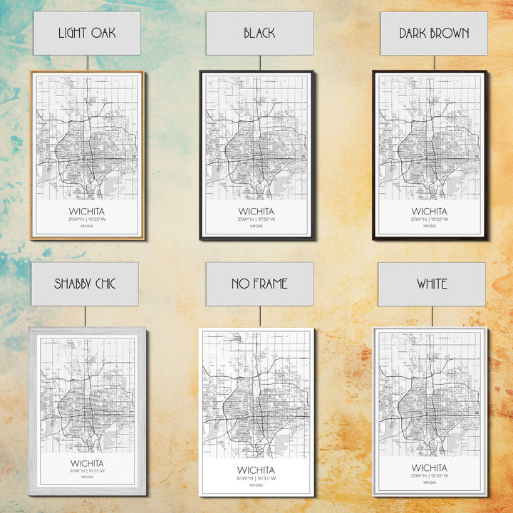 Wichita Street Map, Kansas Map, City Map Print, Minimalist Art, Wall Art, Canvas Print, Travel Wall Art, Gifts For Travelers, Canvas Art