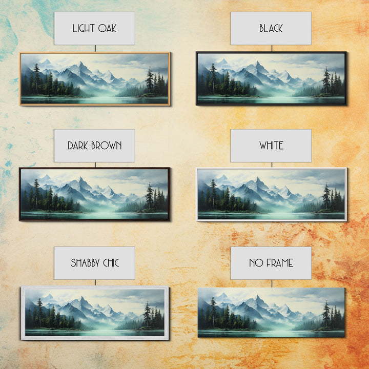 Mountain Lake Wall Art, Oil Landscape Painting On Canvas - Large Gallery Wrapped Canvas Wall Art Prints With/Without Floating Frames