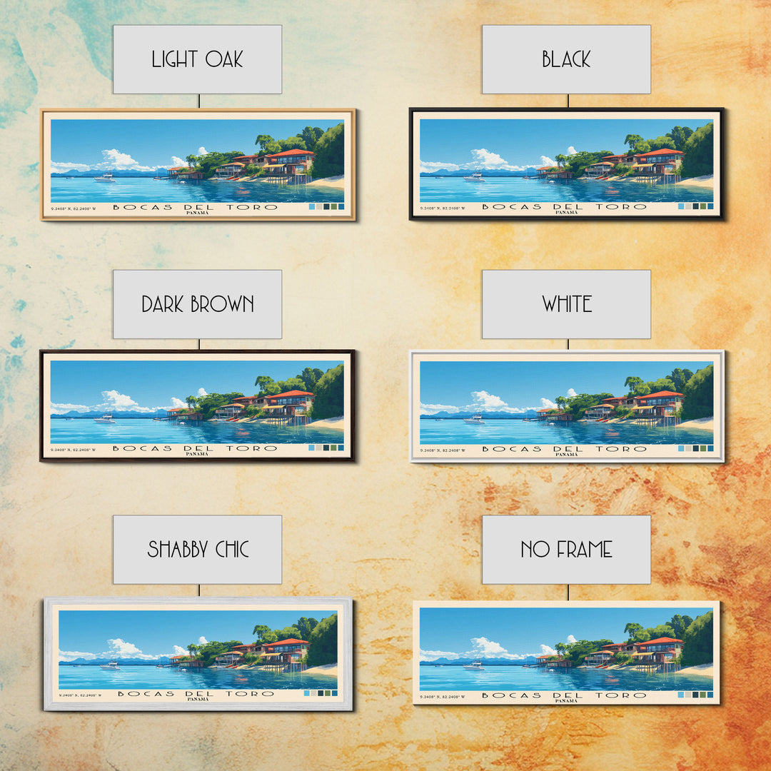 Bocas del Toro , Panamá Panoramic Beach Print, Vacation Gift, Panamá Wall Art, Beach Painting, Beach Decor, Beach Painting