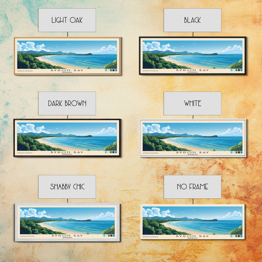 Byron Bay, Australia Panoramic Print, Vacation Gift, Australia Wall Art, Vacation Wall Art, Vacatation Memories, Beach Decor, Beach Or Lakehouse Art