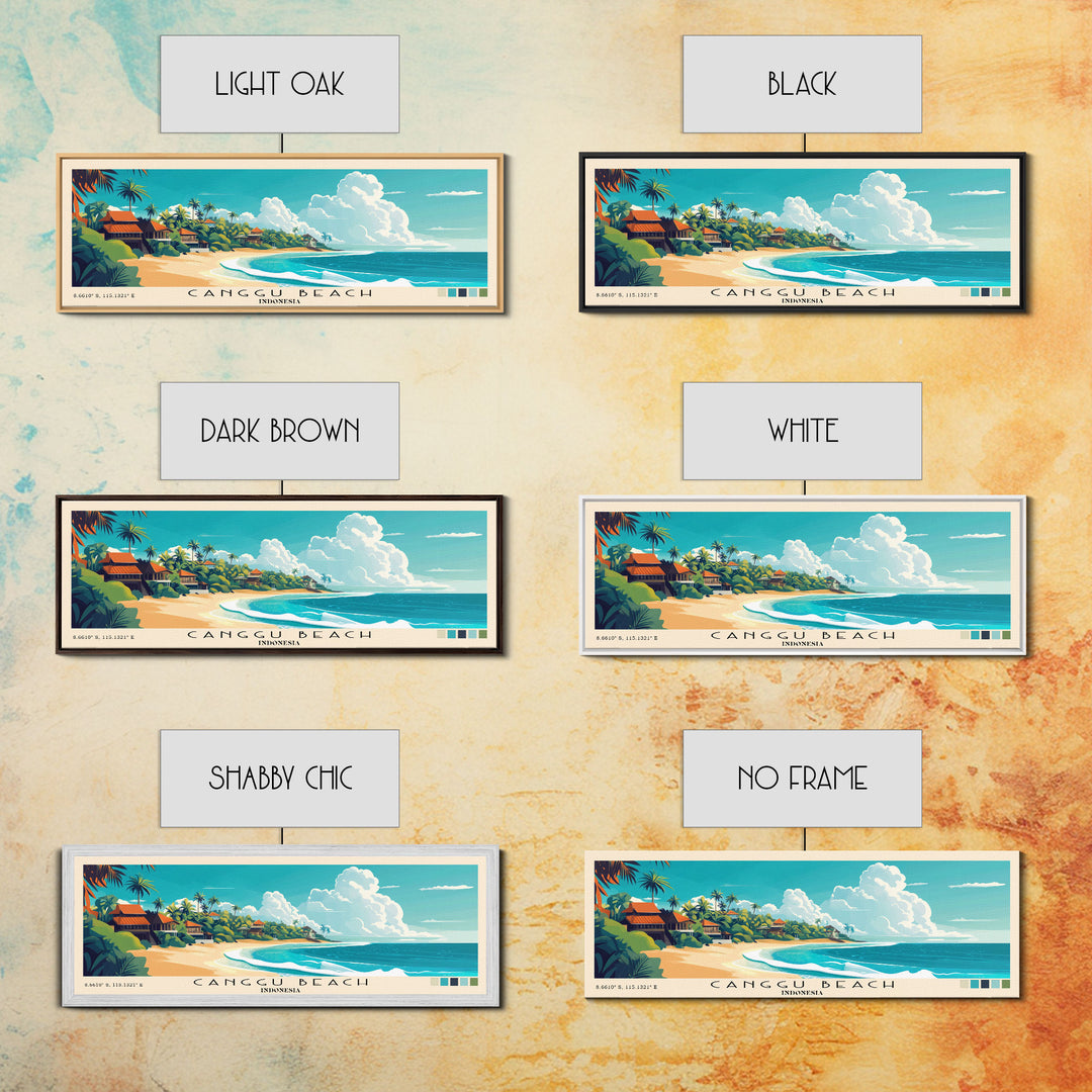 Canggu Beach, Indonesia Panoramic Print, Vacation Gift, Indonesia Wall Art, Beach Painting, Beach Decor, Beach Or Lakehouse Art