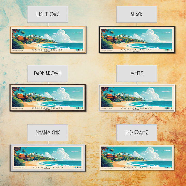 Canggu Beach, Indonesia Panoramic Print, Vacation Gift, Indonesia Wall Art, Beach Painting, Beach Decor, Beach Or Lakehouse Art