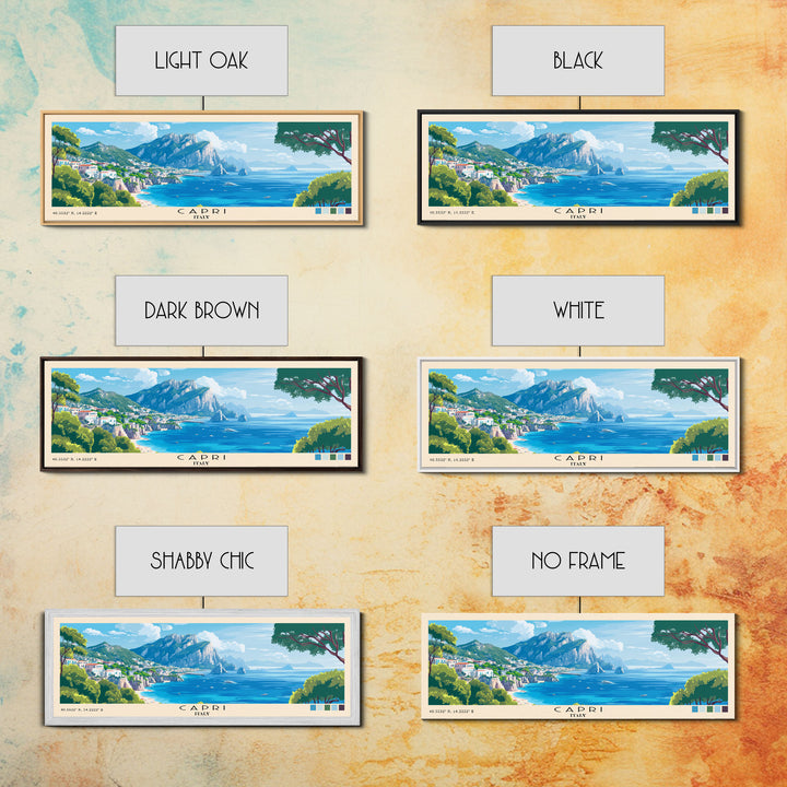 Capri, Italy Panoramic Print, Vacation Gift, Italy Wall Art, Vacation Wall Art, Vacatation Memories, Beach Decor, Beach Or Lakehouse Art