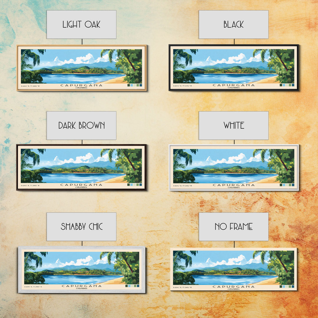 Capurgana, Colombia Panoramic Beach Print, Vacation Gift, Colombia Wall Art, Beach Painting, Beach Decor, Beach Painting