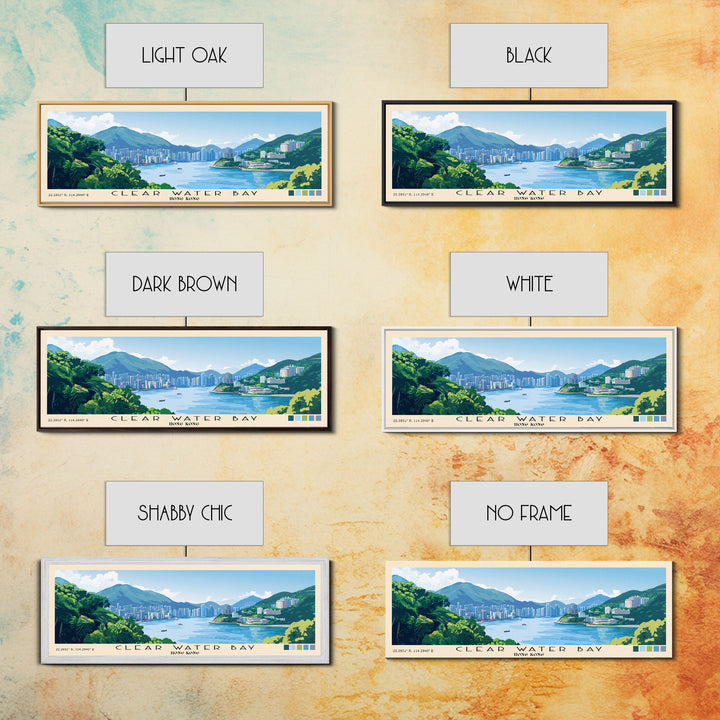 Clear Water Bay, Hong Kong Panoramic Beach Print, Vacation Gift, Hong Kong Wall Art, Beach Painting, Beach Decor, Beach Painting