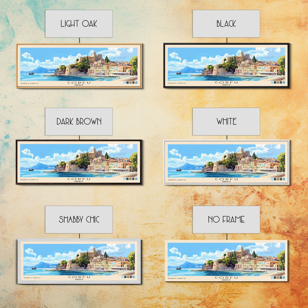 Corfu, Greece Panoramic Print, Vacation Gift, Greece Wall Art, Vacation Wall Art, Vacatation Memories, Beach Decor, Beach Or Lakehouse Art