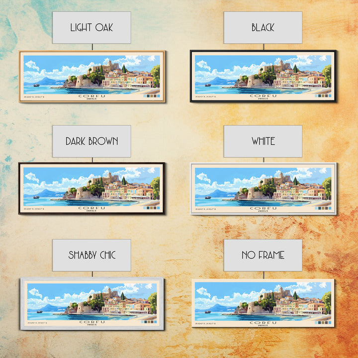Corfu, Greece Panoramic Print, Vacation Gift, Greece Wall Art, Vacation Wall Art, Vacatation Memories, Beach Decor, Beach Or Lakehouse Art