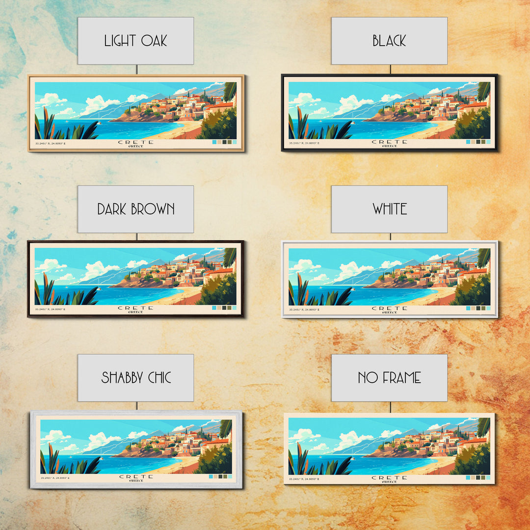 Crete, Greece Panoramic Print, Vacation Gift, Greece Wall Art, Vacation Wall Art, Vacatation Memories, Beach Decor, Beach Or Lakehouse Art