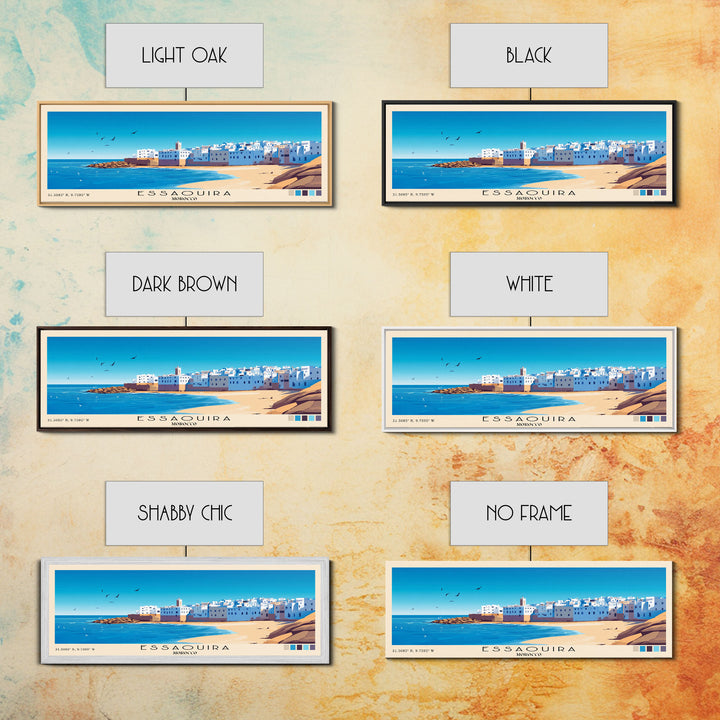 Essaouira, Morocco Panoramic Print, Vacation Gift, Morocco Wall Art, Beach Painting, Beach Decor, Beach Or Lakehouse Art