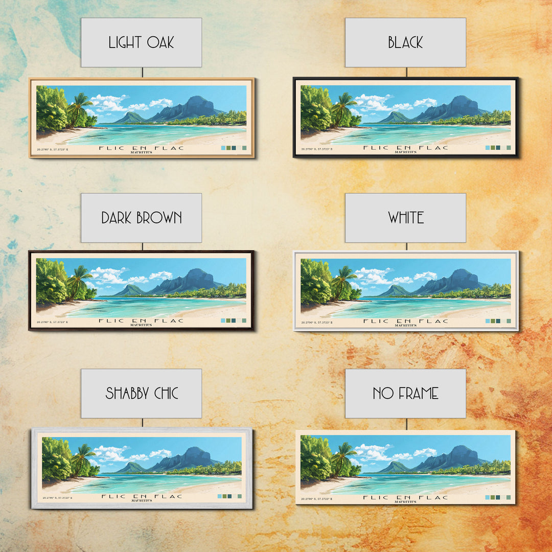 Flic en Flac, Mauritius Panoramic Print, Vacation Gift, Mauritius Wall Art, Vacation Wall Art, Vacatation Memories, Beach Decor, Beach Or Lakehouse Art