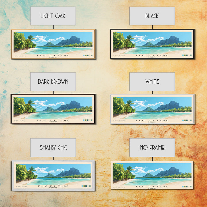 Flic en Flac, Mauritius Panoramic Print, Vacation Gift, Mauritius Wall Art, Vacation Wall Art, Vacatation Memories, Beach Decor, Beach Or Lakehouse Art