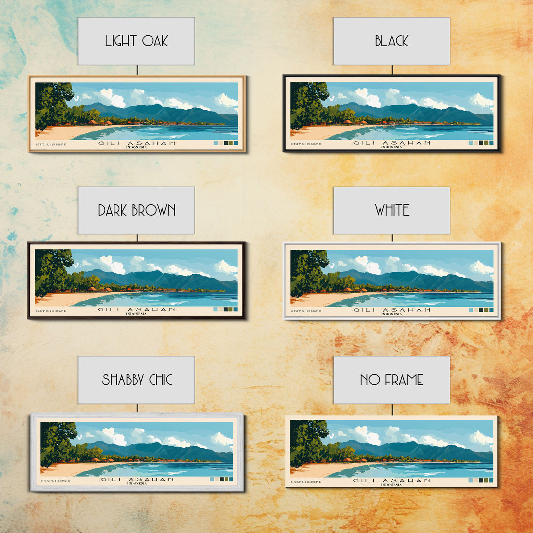 Gili Asahan, Indonesia Panoramic Print, Vacation Gift, Indonesia Wall Art, Vacation Wall Art, Vacatation Memories, Beach Decor, Beach Or Lakehouse Art