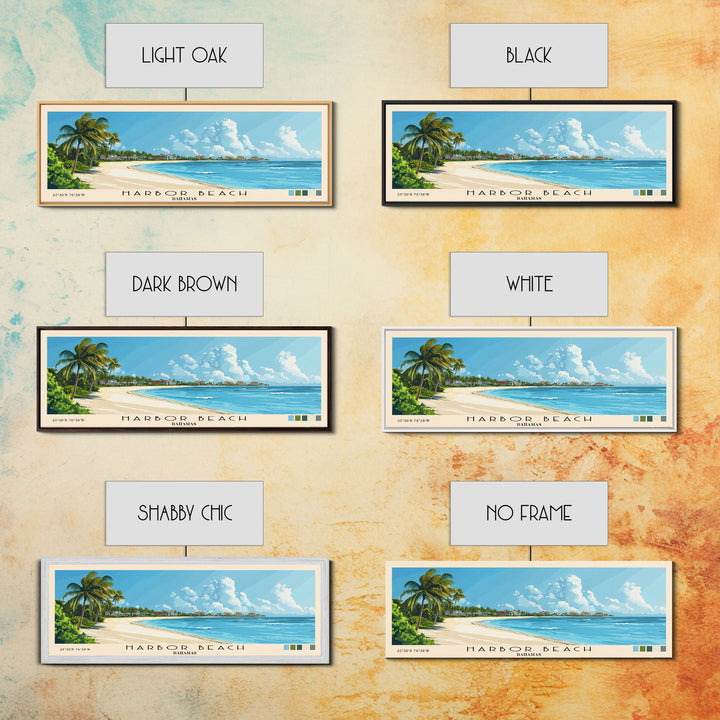 Harbor Beach, Bahamas Panoramic Print, Vacation Gift, Bahamas Wall Art, Beach Painting, Beach Decor, Beach Or Lakehouse Art