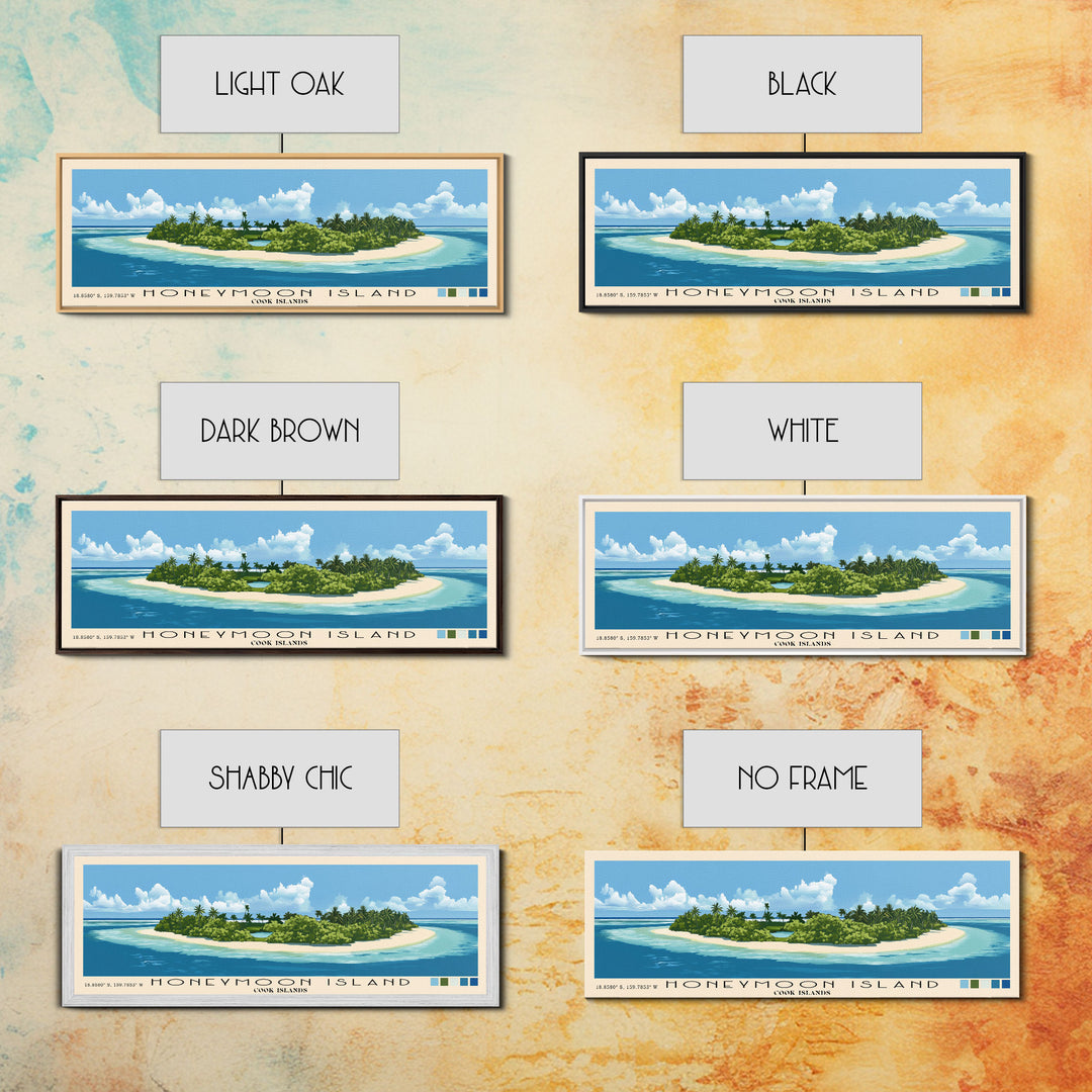 Honeymoon Island, Cook Islands Panoramic Print, Vacation Gift, Cook Islands Wall Art, Vacation Wall Art, Vacatation Memories, Beach Decor, Beach Or Lakehouse Art