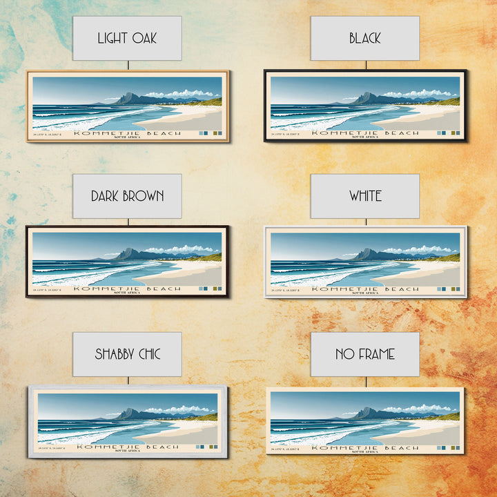Kommetjie Beach, South Africa Panoramic Beach Print, Vacation Gift, South Africa Wall Art, Framed Canvas Print, Framed Beach Painting
