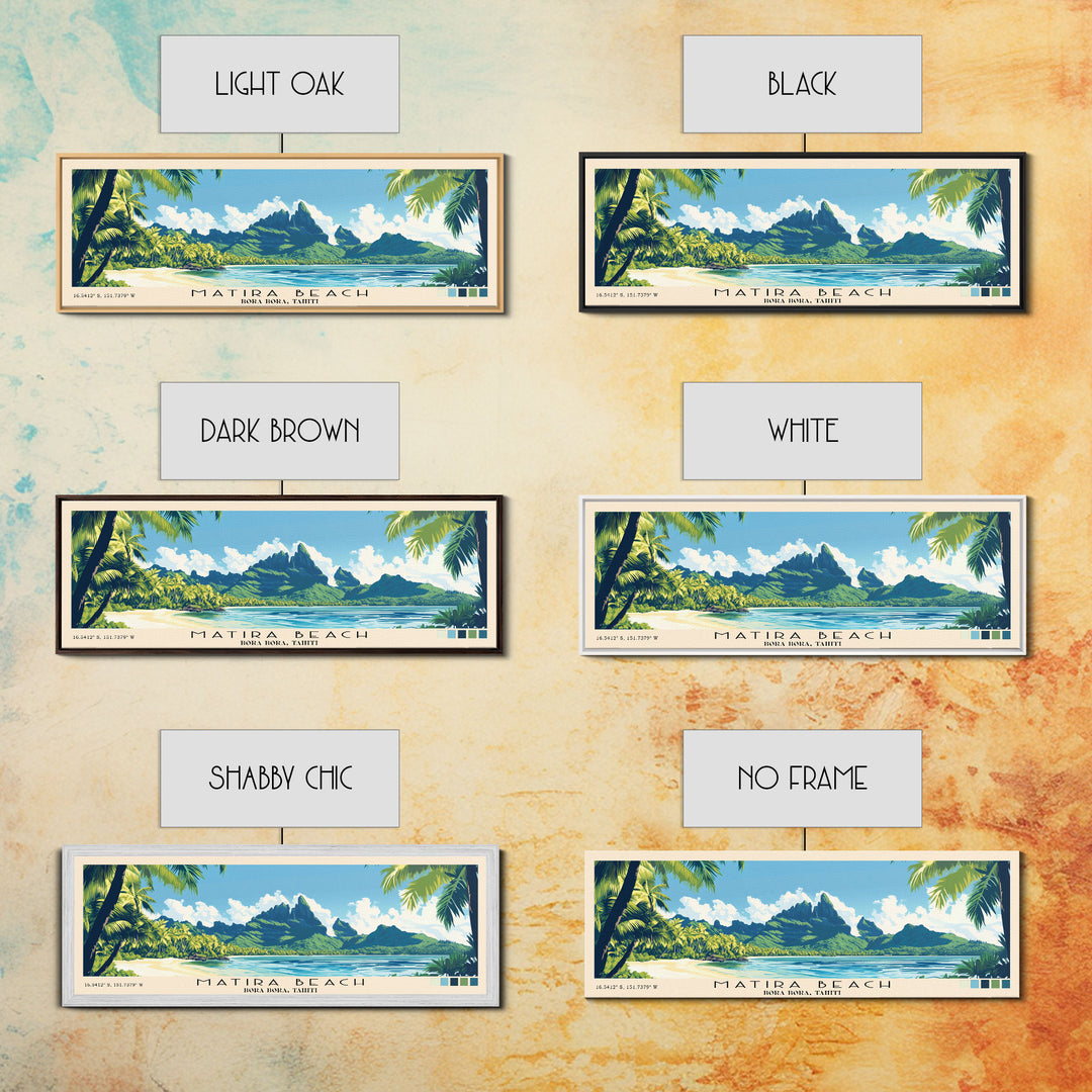 Matira Beach, Bora Bora, Tahiti Panoramic Print, Vacation Gift, Bora Bora, Tahiti Wall Art, Vacation Wall Art, Vacatation Memories, Beach Decor, Beach Or Lakehouse Art