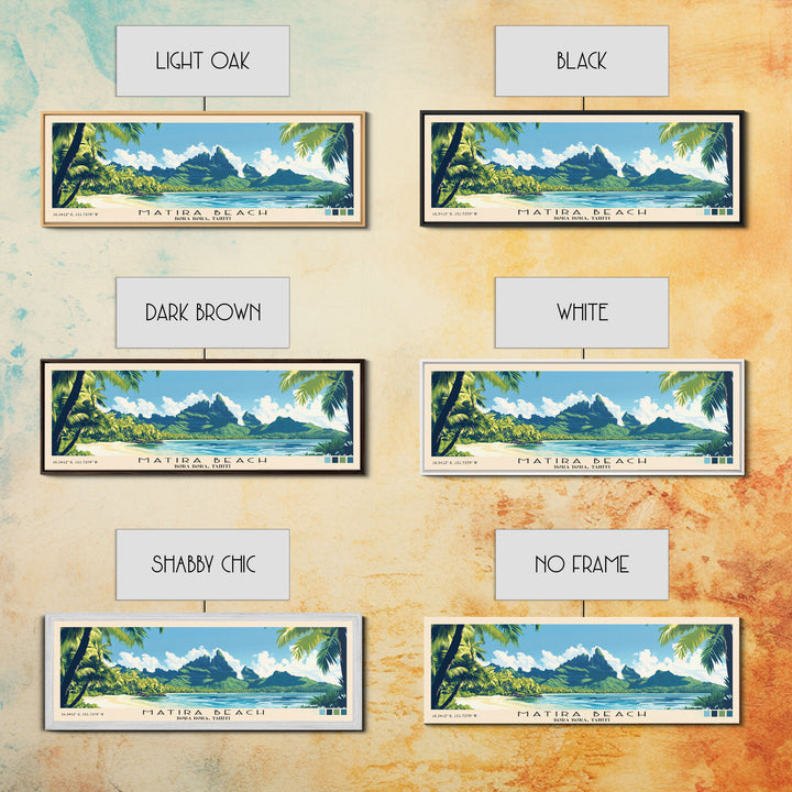 Matira Beach, Bora Bora, Tahiti Panoramic Print, Vacation Gift, Bora Bora, Tahiti Wall Art, Vacation Wall Art, Vacatation Memories, Beach Decor, Beach Or Lakehouse Art