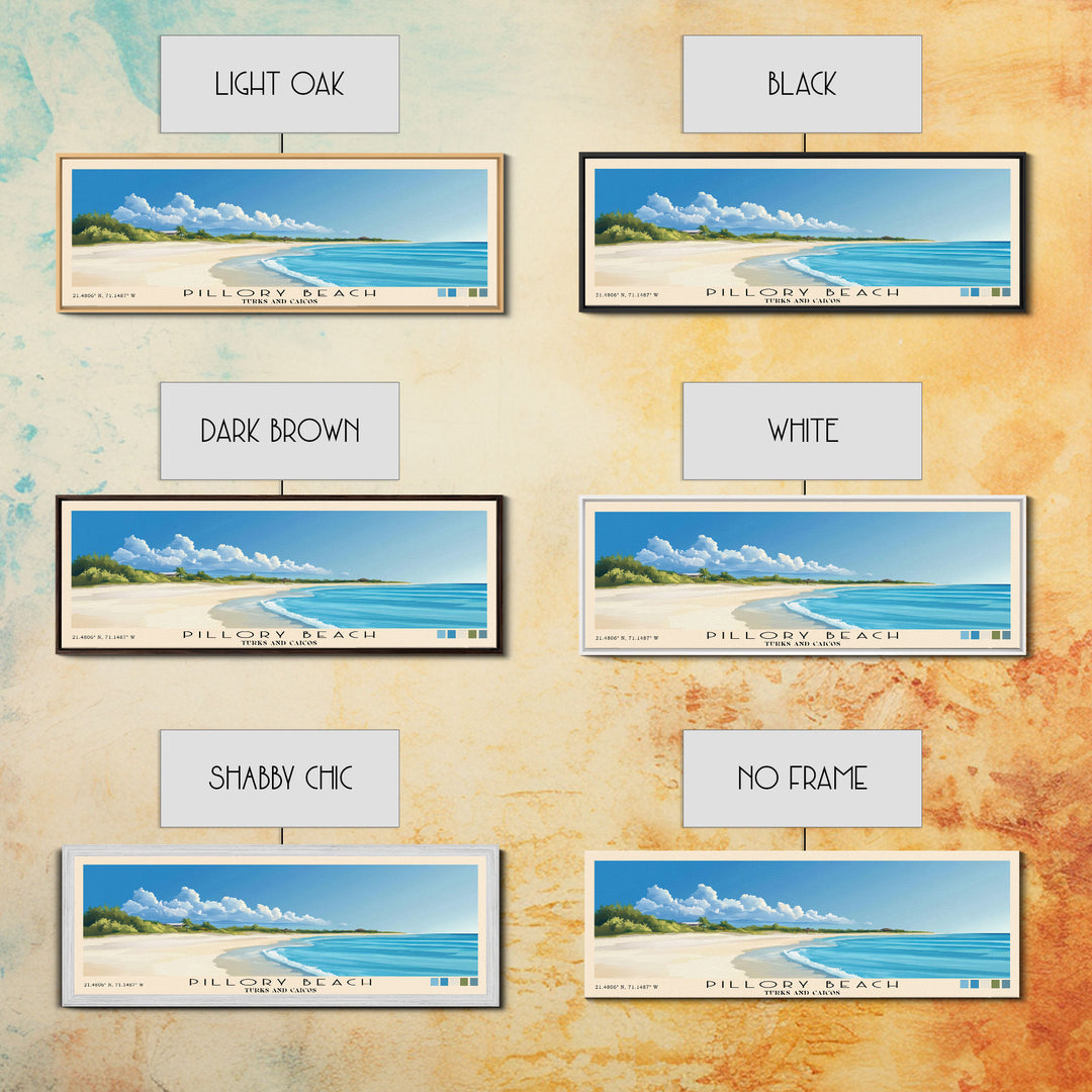 Pillory Beach, Turks and Caicos Panoramic Beach Print, Vacation Gift, Turks and Caicos Wall Art, Beach Painting, Beach Decor, Beach Painting