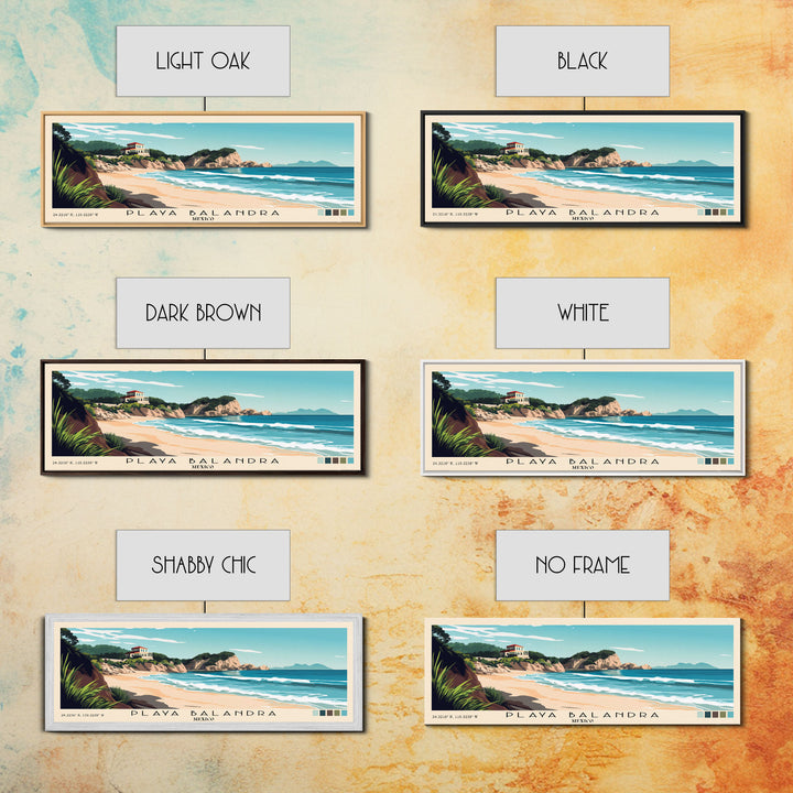 Playa Balandra, Mexico Panoramic Print, Vacation Gift, Mexico Wall Art, Beach Painting, Beach Decor, Beach Or Lakehouse Art