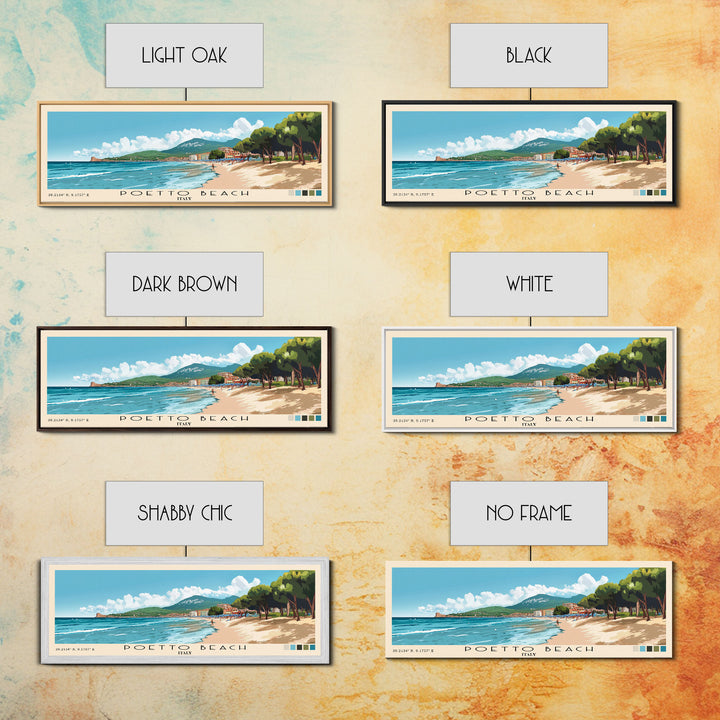 Poetto Beach, Italy Panoramic Print, Vacation Gift, Italy Wall Art, Vacation Wall Art, Vacatation Memories, Beach Decor, Beach Or Lakehouse Art