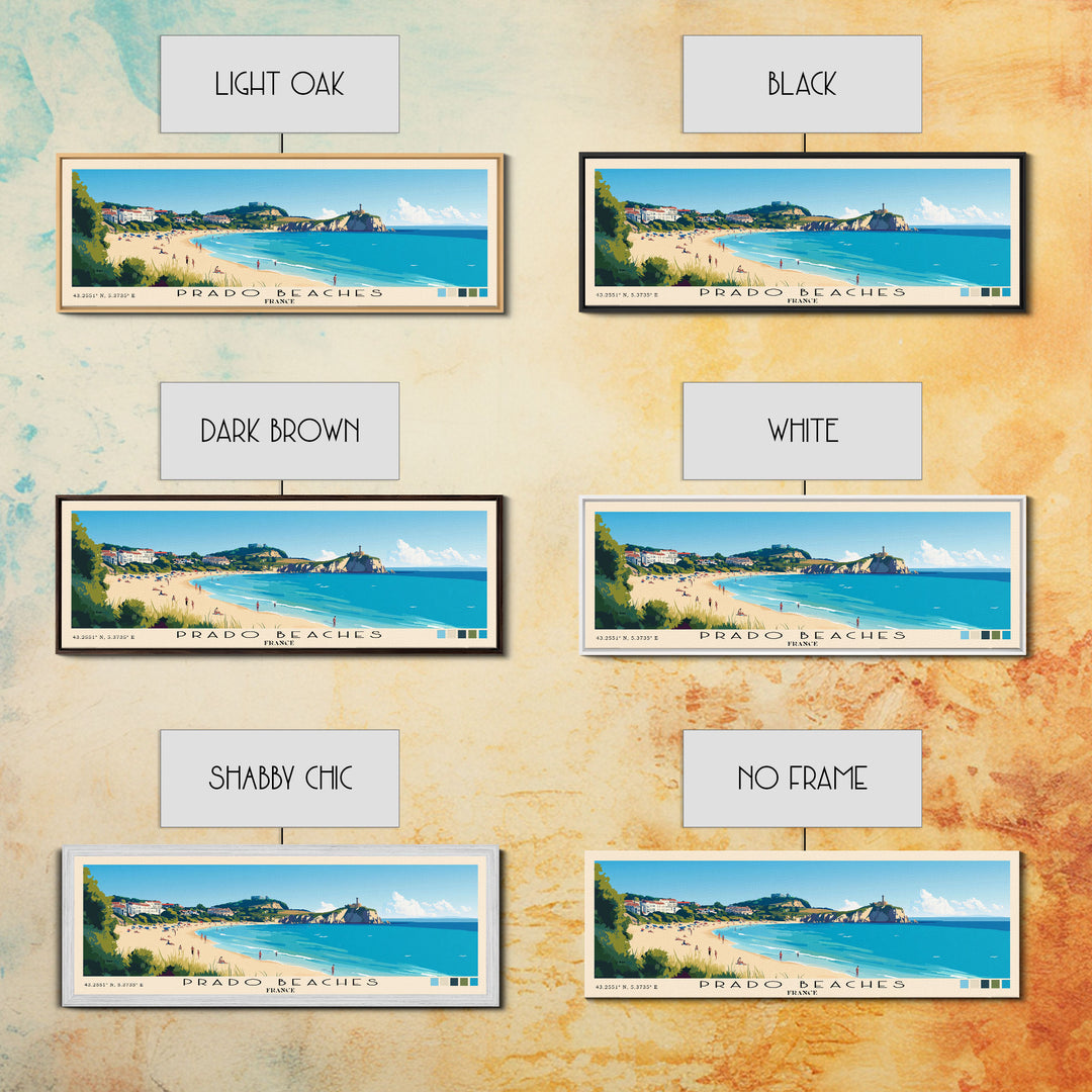 Prado Beaches, France Panoramic Print, Vacation Gift, France Wall Art, Vacation Wall Art, Vacatation Memories, Beach Decor, Beach Or Lakehouse Art