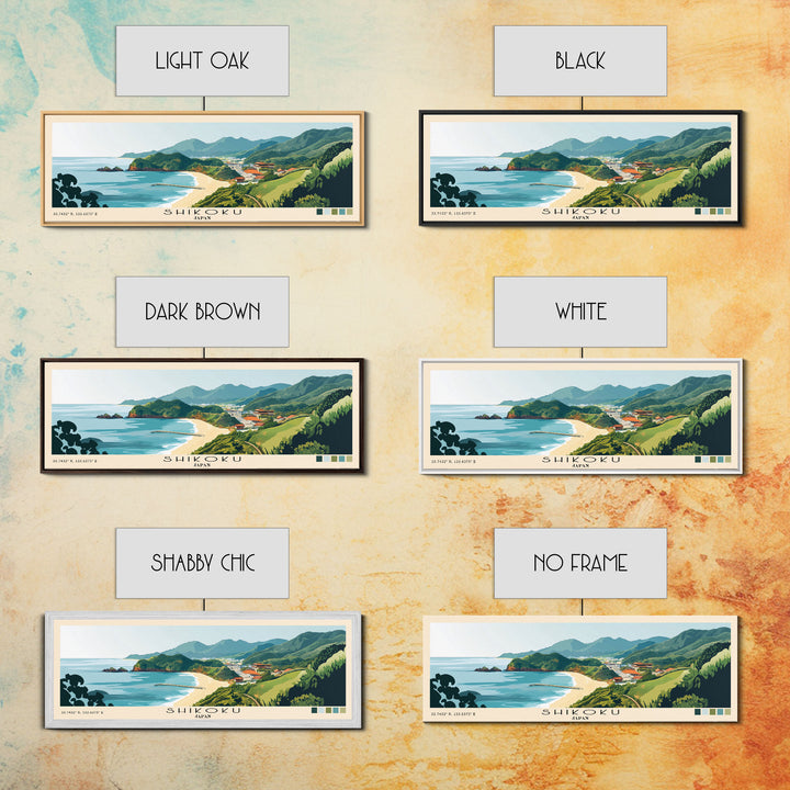 Shikoku, Japan Panoramic Print, Vacation Gift, Japan Wall Art, Beach Painting, Beach Decor, Large Wall Art, Wood Frame Art