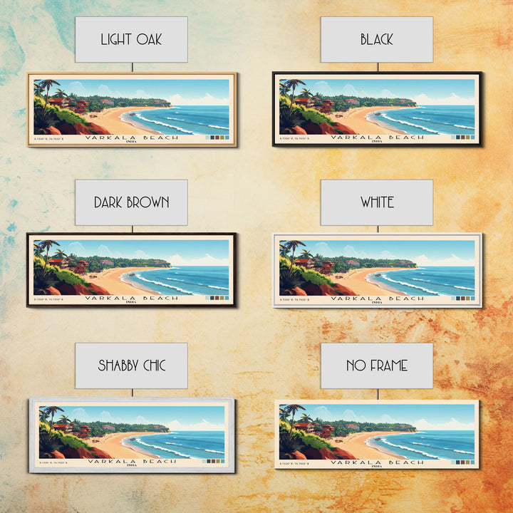 Varkala Beach, India Panoramic Print, Vacation Gift, India Wall Art, Vacation Wall Art, Vacatation Memories, Beach Decor, Beach Or Lakehouse Art