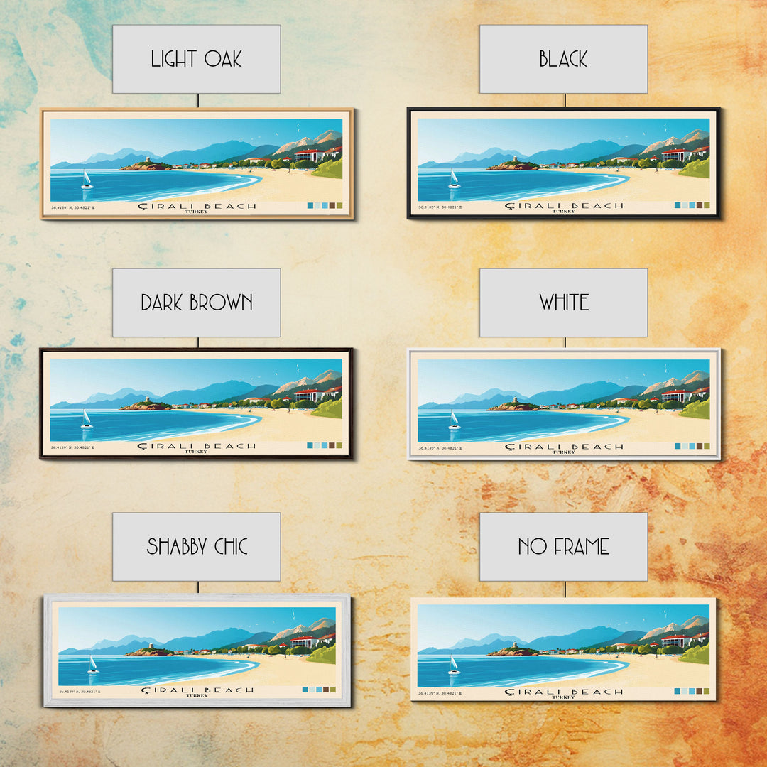 Çıralı Beach, Turkey Panoramic Print, Vacation Gift, Turkey Wall Art, Beach Painting, Beach Decor, Beach Or Lakehouse Art