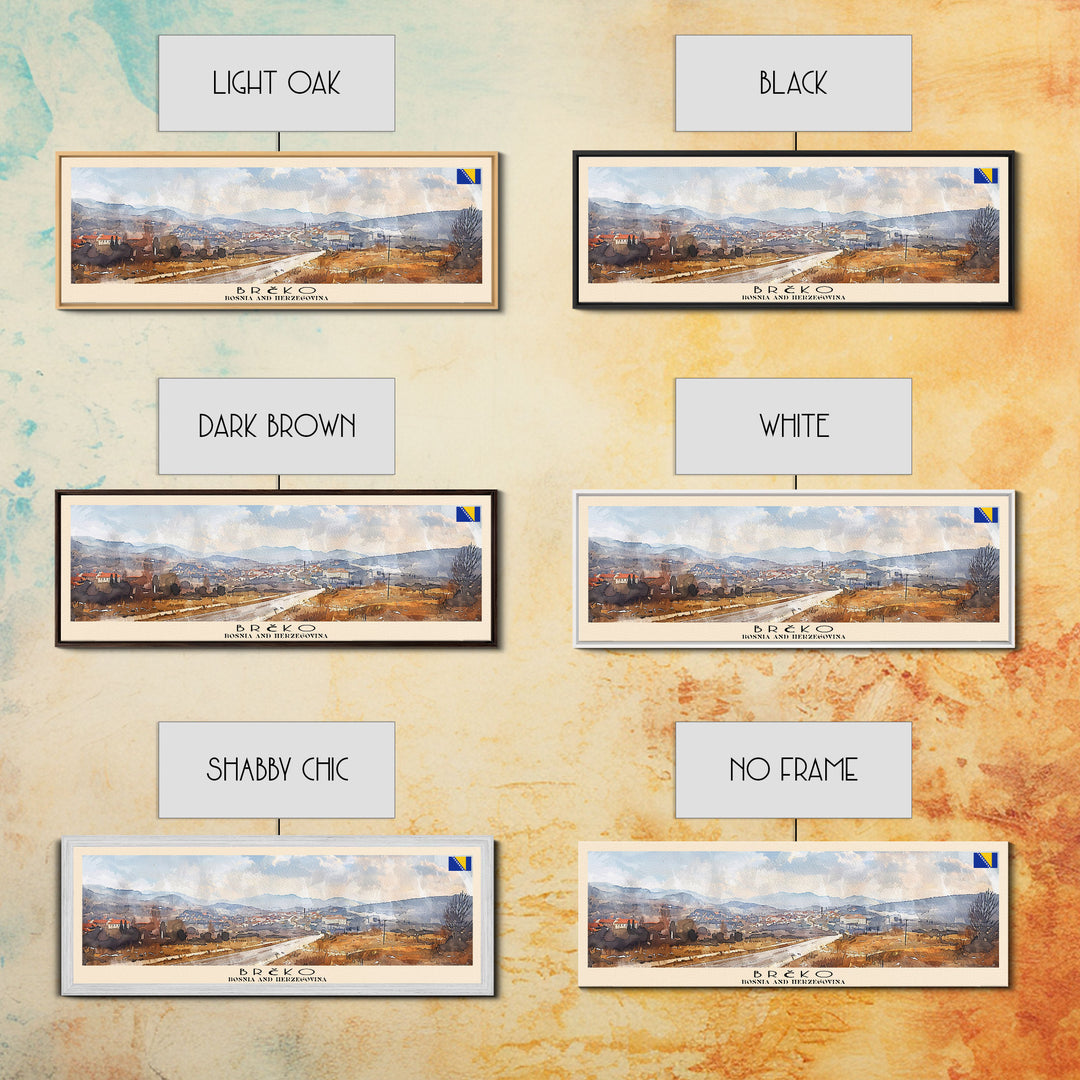 Brčko Bosnia Wall Art, Panoramic Travel Poster, Panoramic Framed Canvas Print, City Wall Art, Wall Hanging Home Decor, Travel Art