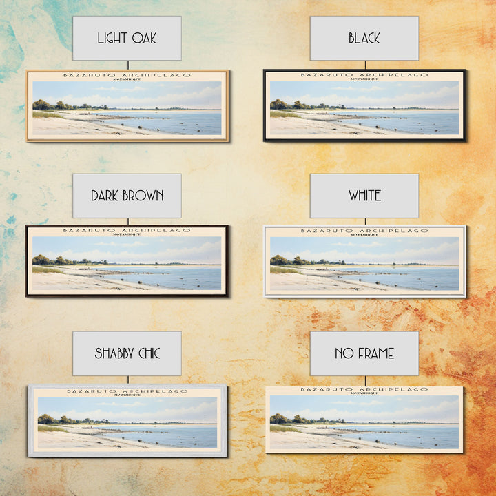 Bazaruto Archipelago Travel Art Framed Canvas Print, COUNTRY Wall Decor, Home Decor, Travel Poster, Vintage Wall Art, Watercolor Painting