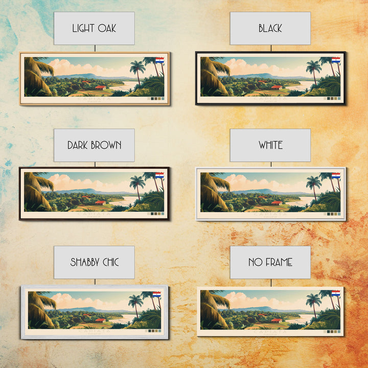 Capiata, Paraguay Panoramic Travel Poster Canvas Print, Capiata, Paraguay Painting, Paraguay Art, Capiata Travel Art, Living Room Painting