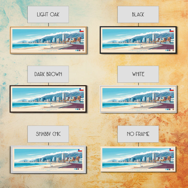 Iquique, Chile Travel Poster Panoramic Canvas Print, Iquique, Chile Painting, Chile Art, Iquique Travel Art, Guest Room Painting