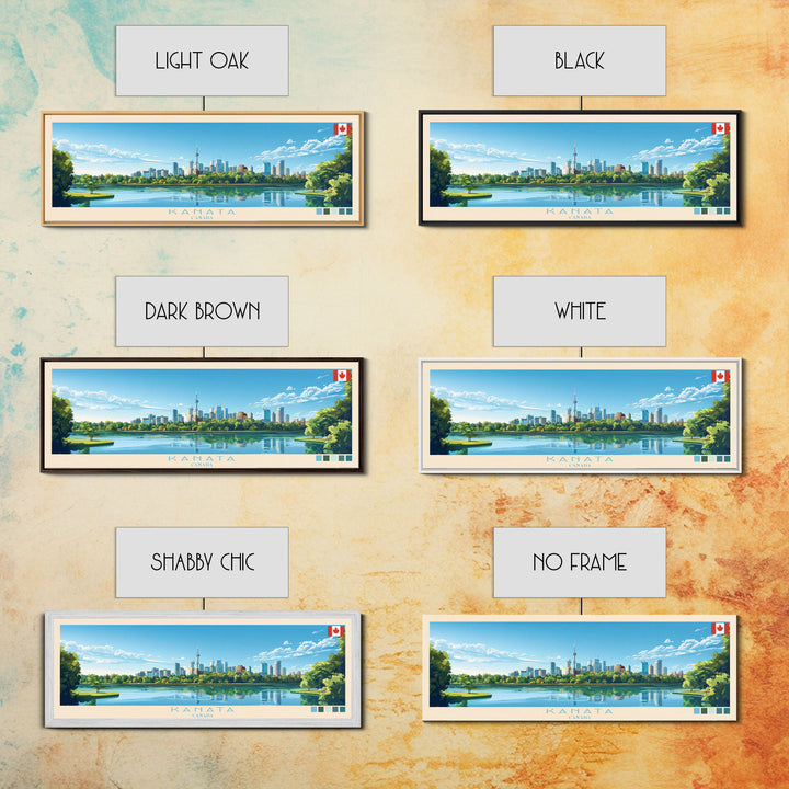 Kanata, Canada Travel Poster Panoramic Canvas Print, Kanata, Canada Painting, Canada Art, Kanata Travel Art, Guest Room Painting