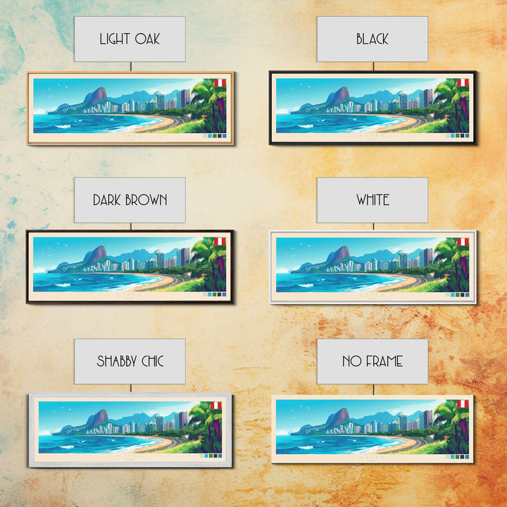 Lima, Peru Panoramic Travel Poster Canvas Print, Lima, Peru Painting, Peru Art, Lima Panoramic Travel Art, Travel Painting