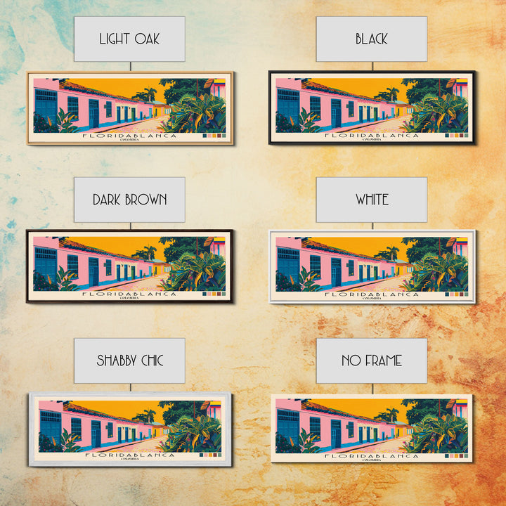 Floridablanca, Colombia Panoramic Canvas Print, Floridablanca, Colombia Painting, Colombia Art, Floridablanca Travel Poster, Travel Art, Housewarming Gift