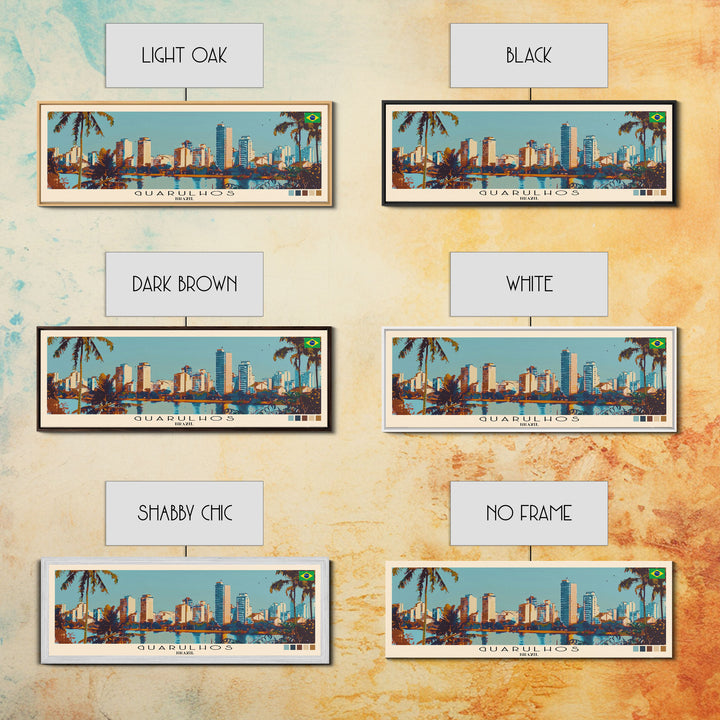 Guarulhos, Brazil Panoramic Canvas Print, Guarulhos, Brazil Painting, Brazil Art, Guarulhos Travel Poster, Travel Art, Guest Room Painting