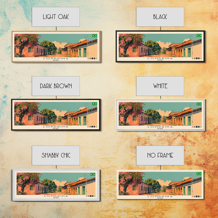 Londrina, Brazil Panoramic Canvas Print, Londrina, Brazil Painting, Brazil Art, Londrina Travel Poster, Travel Art, Guest Room Painting