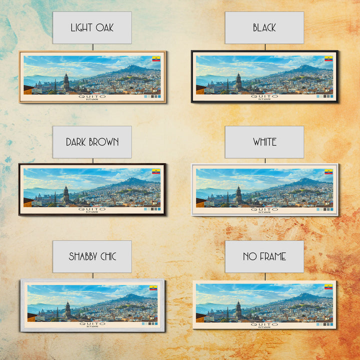 Quito, Ecuador Panoramic Canvas Print, Quito, Ecuador Painting, Ecuador Art, Quito Travel Poster, Travel Art, Living Room Painting