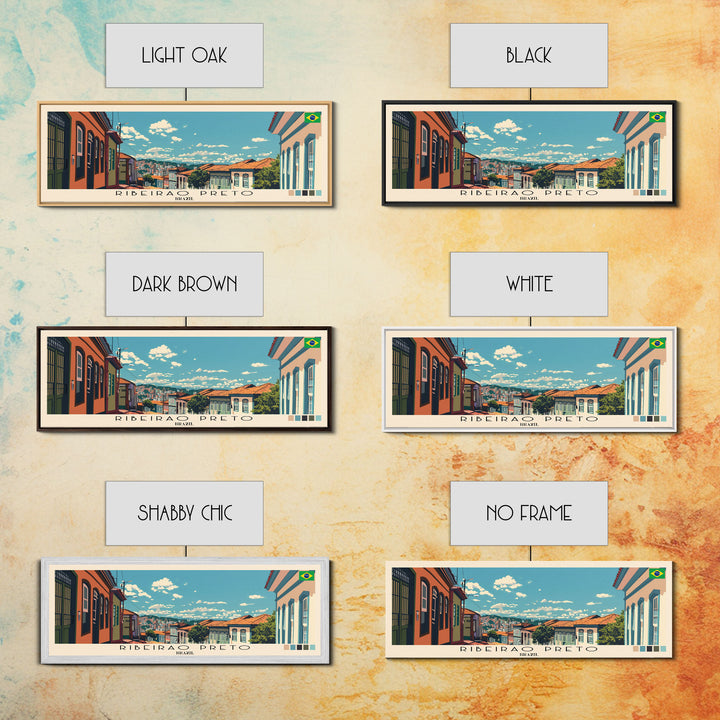 Ribeirao Preto, Brazil Panoramic Canvas Print, Ribeirao Preto, Brazil Painting, Brazil Art, Ribeirao Preto Travel Poster, Travel Art, Vacation Gift