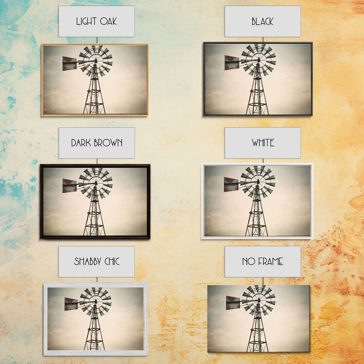 Rustic Farmhouse Home Decor, Windmill Photography Photo Print Art, Rustic Industrial Farmhouse Wall Art Picture, Country Landscape Picture