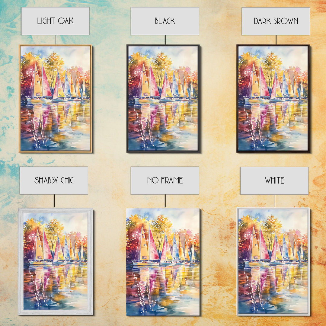 Church Steeple Surrounded By Fall Trees Framed Canvas Print Autumn Village Scene Best Gift Seasonal Wall Art Holiday Home Decor