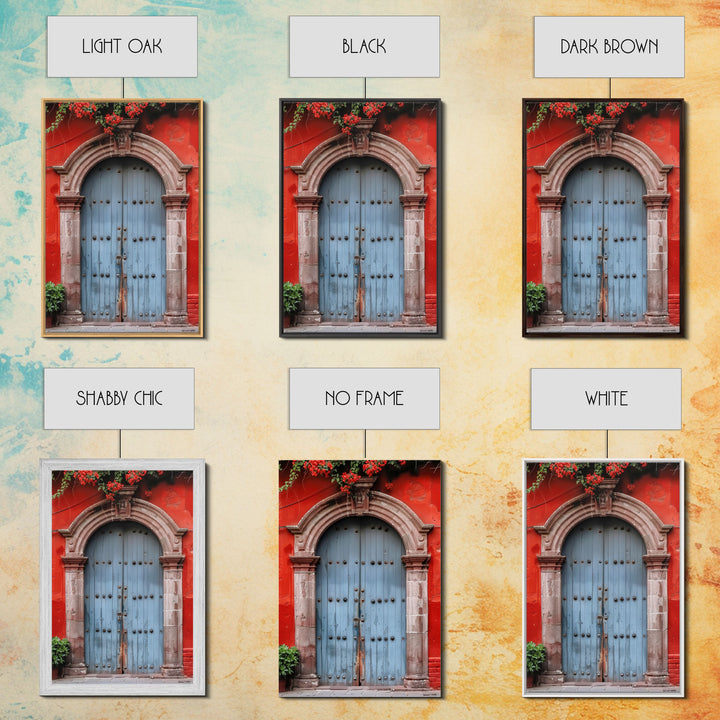 Change1 Indian Wall Art, Colorful Indian Doors, Framed Canvas Print, Painting Print, Traditional Hindu Architecture, Ready To Hang