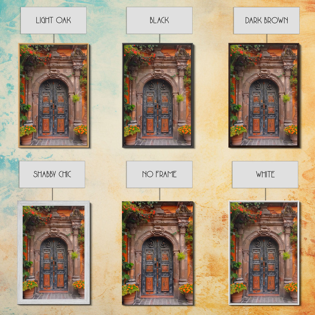 Change2 Indian Wall Art, Colorful Indian Doors, Framed Canvas Print, Painting Print, Traditional Hindu Architecture, Ready To Hang