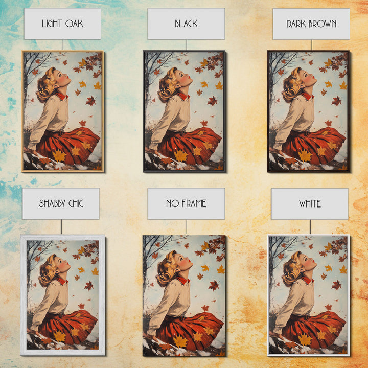 Retro Cowgirl with Snowy Background Canvas Print, Winter Wonderland Art, Christmas Wall Art, Seasonal Holiday Decor, Vintage Christmas Print