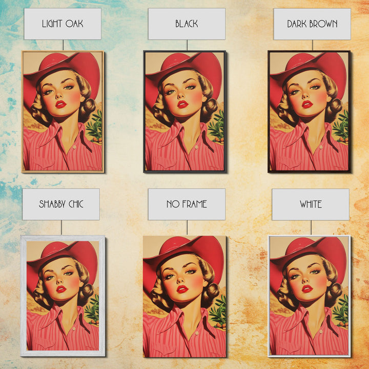 Blonde Cowgirl in Fall Forest Canvas Print, Autumn Wall Art, Farmhouse Fall Decor, Seasonal Holiday Decor, Vintage Western Art, Canvas Print