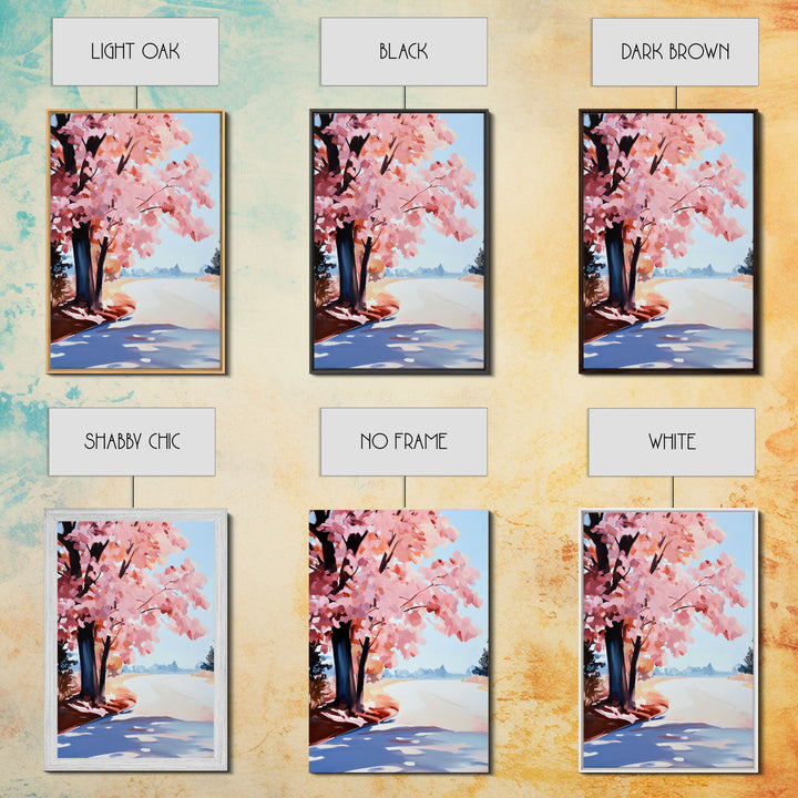 Winter Landscape Painting Print, Canvas Art, Retro Christmas Decor, Vintage Christmas Wall Art