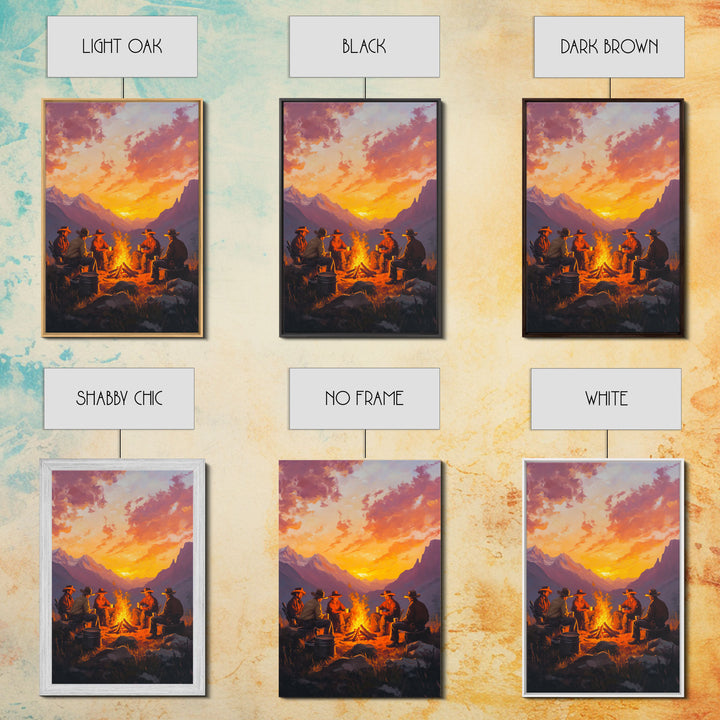 Red Barn at Fall Sunset Framed Canvas Print, Warm Autumn Landscape with Cows in Pasture, Perfect Wall Art for Country and Farmhouse Homes