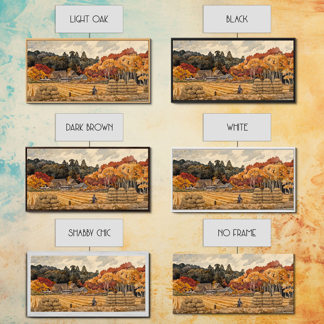 Harvest in Autumn Glory - holiday decor, rustic Christmas decor, country Christmas decor, Christmas scene art, seasonal wall art