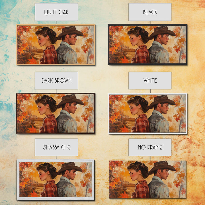 Framed Canvas Print Cowboy Gazing Over Snowy Landscape Western Horse Rider Winter Mountain Art Winter Wonderland Wall Art